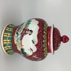 Antique tea jar, China, hand painted and crafted