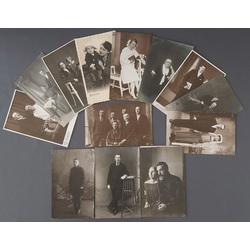 13 pc. Photographs and postcards from various photo studios in the 1920s-30s.