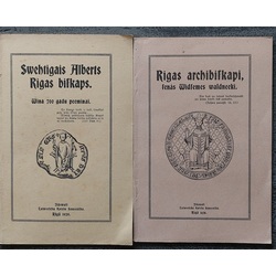 1- Rīgas archibiskapi senās Vidzemes valdnieki Rīga 1928 g. 2 - Svetigais Alberts  Rīgas vīskaps  . Rīga  1929 g.