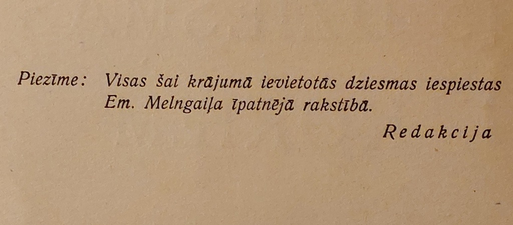 15 DZIESMAS KORIEM Emilis Melngailis 1947 g. Rīga Vāku zīmējis  J. Madernieks