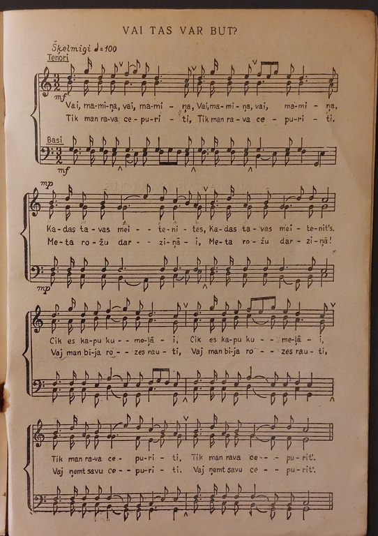 15 SONGS FOR CHOIRS Emilis Melngailis 1947 Riga The cover was drawn by J. Madernieks