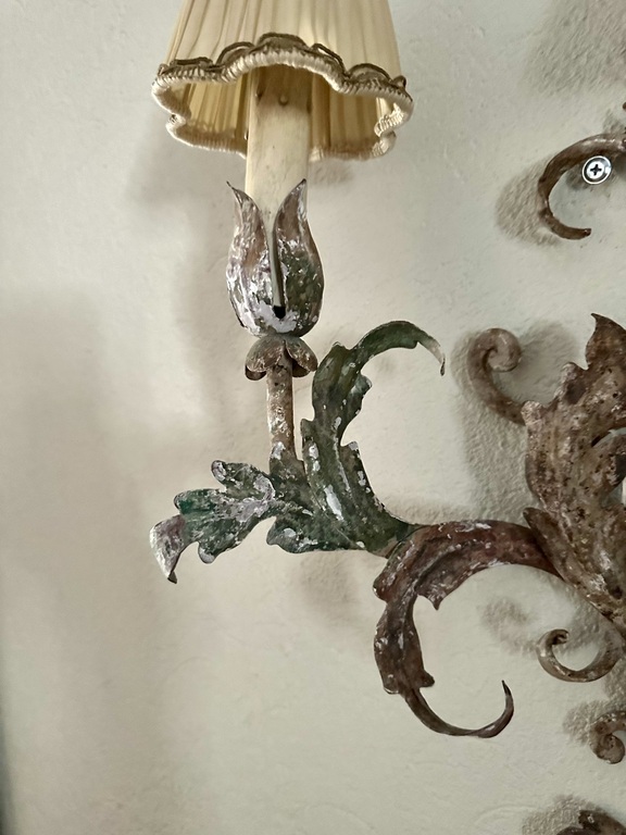 Divas Venēcijas lampas ar auduma abažūriem