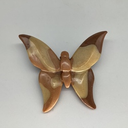 Large brooch.Butterfly.Bakelite with iridescence.Art Deco.Antique mount.France.