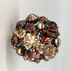 Brooch with natural rhinestones.Galbonz.Bohemia.Hand-cut.everything in place