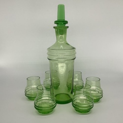 Decanter with 6 glasses. Latvia 1930-40. Buffet storage.