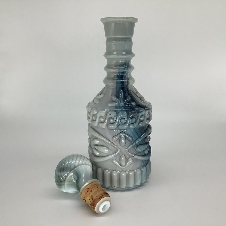 Decanter for liqueur. USA “Great Depression” 1930 Multilayer “soap” glass. It was popular during the years of Prohibition