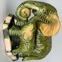 Elephants.Konakovo.Poured ceramics.USSR.10 cm