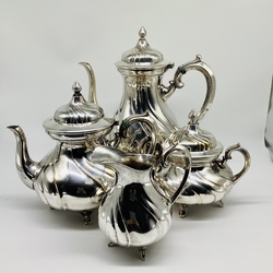 Large tea and coffee set. Silver plated. Germany. Beginning of the last century.