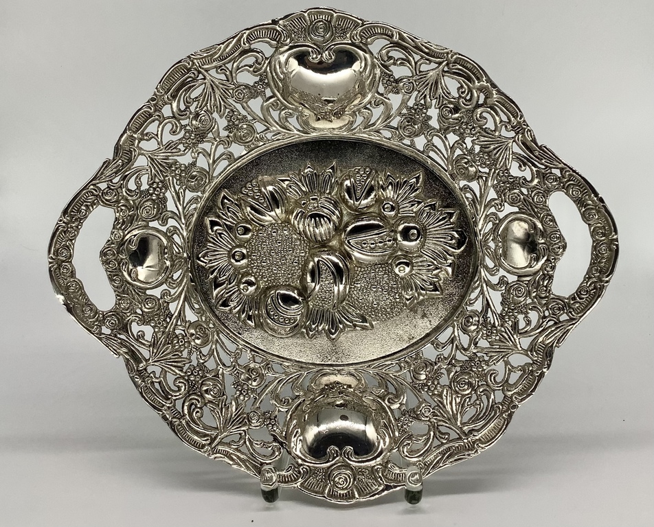 Silver plated fruit bowl “Abundance” Germany, Hana. Last century.