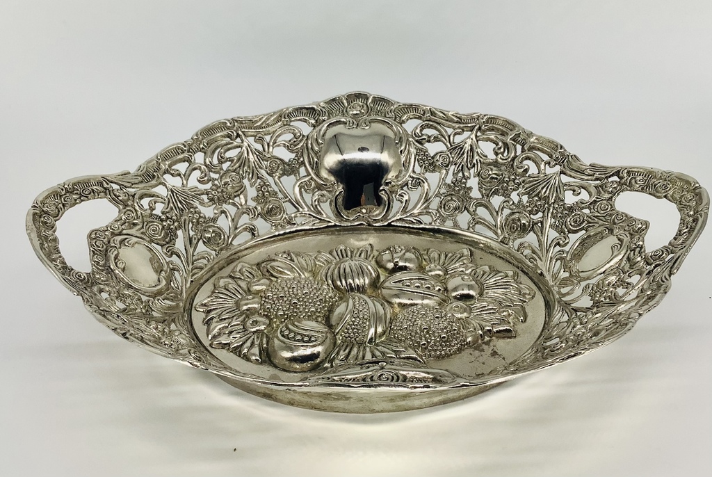 Silver plated fruit bowl “Abundance” Germany, Hana. Last century.