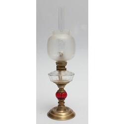 Art Nouveau bronze kerosene lamp