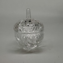 Handmade crystal caviar bowl. Post-war