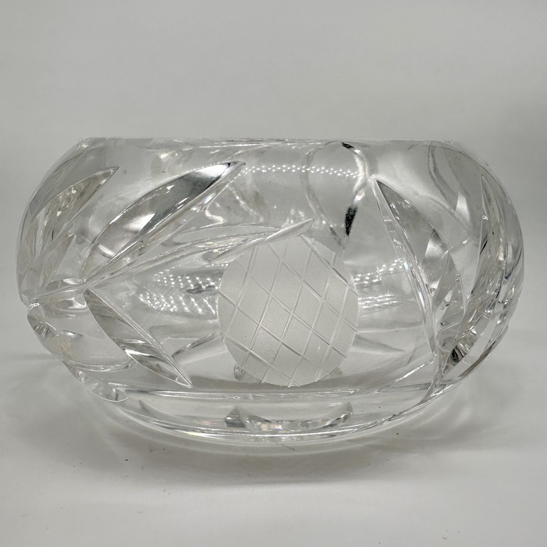 Crystal jewelry box for dressing table, Art Deco 60s. Hand sanding