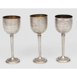 Silver cups with gilding 3 pcs.