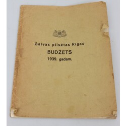 BUDGET of the capital Riga for 1939