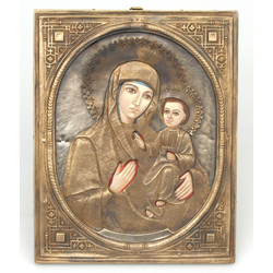 Wooden icon with silver finish