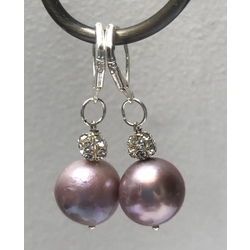 Silver earrings with large Edison Freshwater Pearls. The size of the pearl is approximately 13mm. Prove - 925.