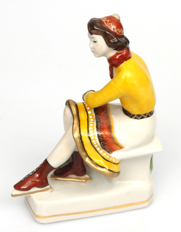 Porcelain figurine ''Girl with skates''