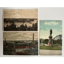 3 postcards with views of Helsinki