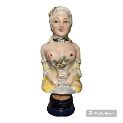 porcelain bottle cap with erotic touch victorian wine lady