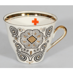 Porcelain cup with the sign of the Red Cross