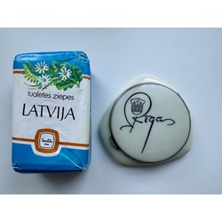 Toilet soap and powder compact