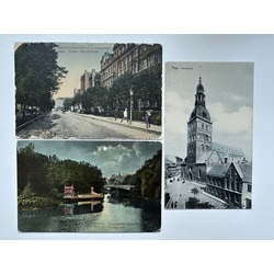 Three postcards of Riga