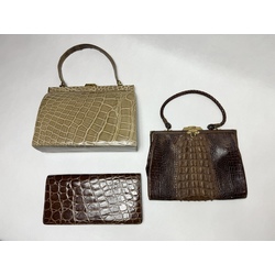 Crocodile leather bags (3 pcs.)