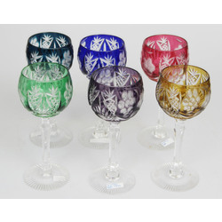 Colored crystal glasses 6 pcs.