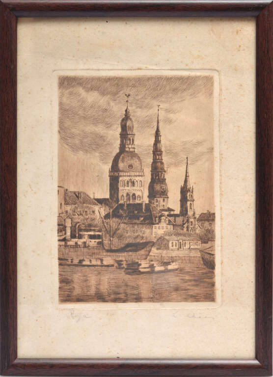 Old Riga of the beginning of the 20th century from the Daugava