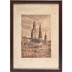 Old Riga of the beginning of the 20th century from the Daugava