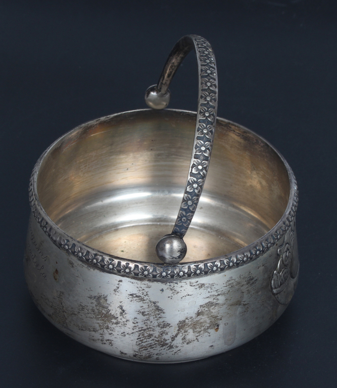 Silver sugar bowl