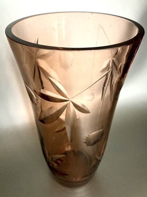 Латвийская стеклянная ваза 1930 г. Рига