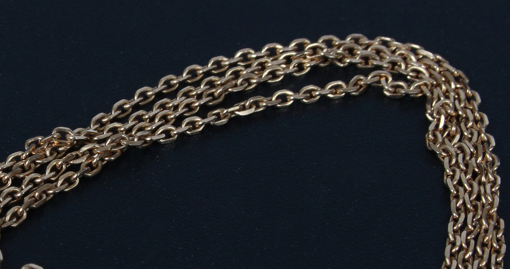 Gold chain and gold pendant with diamonds ''Chopard''