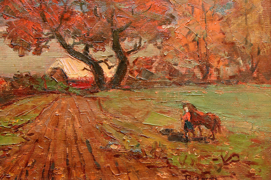 Autumn landscape with horse