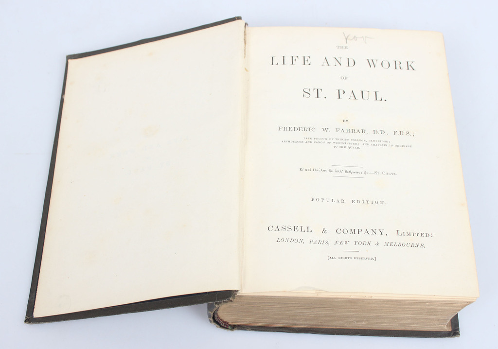  Federic W.Farrar, D.D., F.R.S., The Life and work of St.Paul