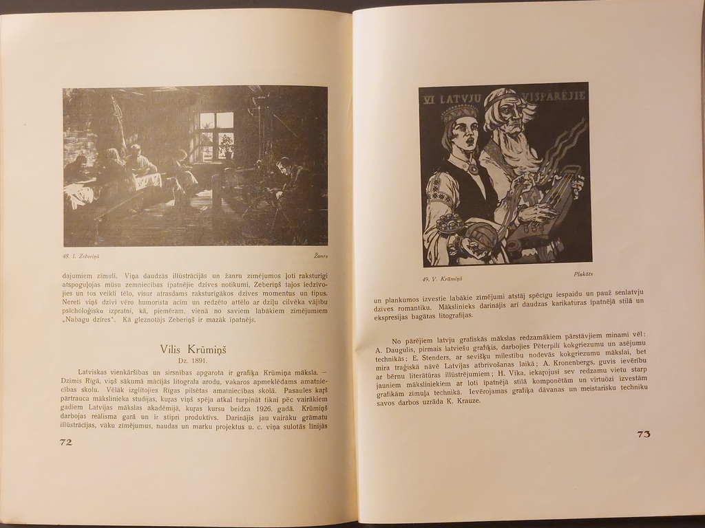 J. Dombrovskis HISTORY OF LATVIAN ART illustrated review. in Riga, 1935 Valteras and Rāpas AKC.SAB. edition. 93 p