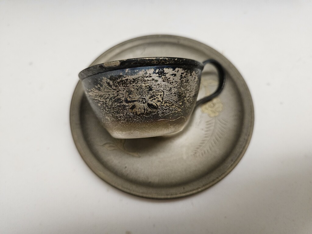 A metal cup