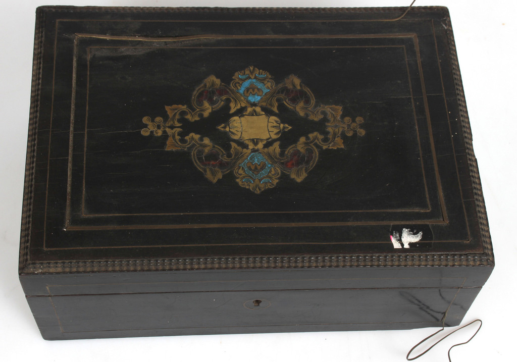 Wooden box with marquetry (with defects)