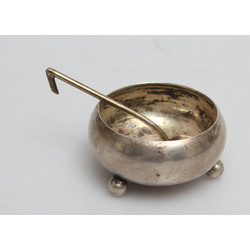 Silver bowl with spoon