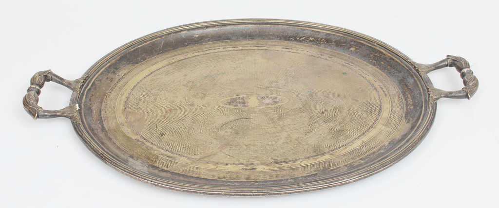 Silver-plated metal tray