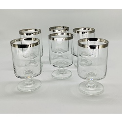 Crystal glasses. Germany. Art Deco. Silver edging, pantry storage. Beginning of the last century.
