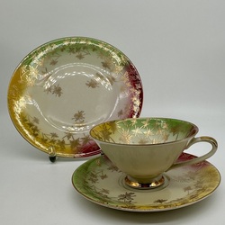 Tējas trio. Vecā Vācija - gadalaiku kolekcija. 20. gadsimts. Ar rokām apgleznoti 