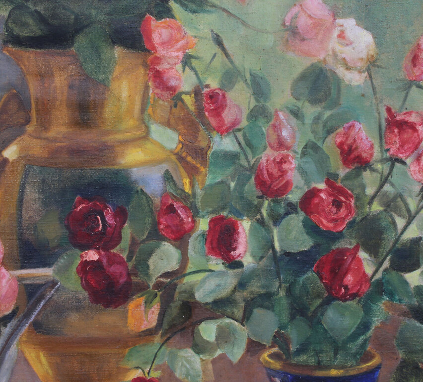 Натюрморт с розами и тюльпанами