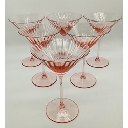 Large champagne bowls on high legs. Art Nouveau.. Crystal. Handmade.
