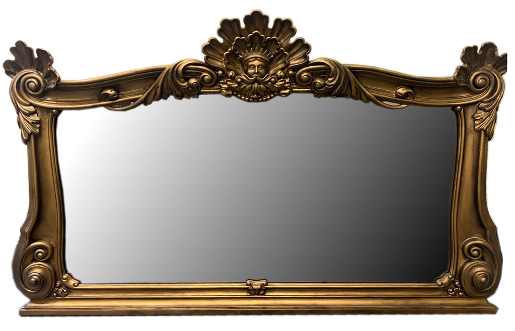 Зеркало в позолоченной резной деревянной раме.