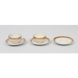 LFZ porcelāna tasītes (2 gab) un apakštasītes (3 gab)