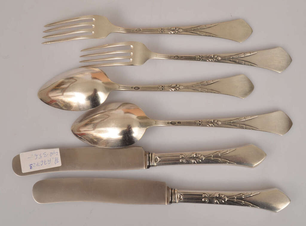 Silver cutlery set for 2 pers.