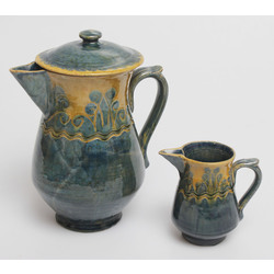 Ceramic pitcher with cream pot