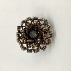 Jablonec.Antique brooch made of natural glass beads.Handmade.Art Deco.Early of the last century